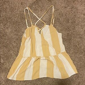 American Eagle Outfitters Yellow and White Striped Camisole